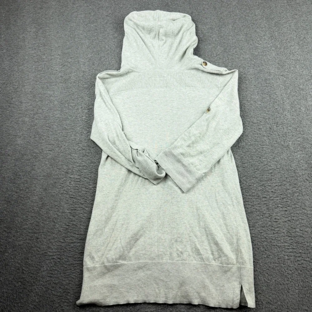 American Eagle Outfitters Gray Hooded Cardigan Sweater Women's M‎ Medium Button